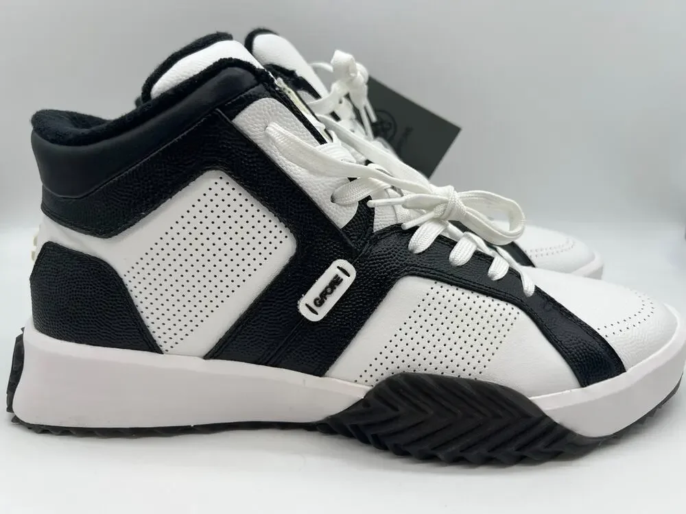 G/Fore G.112 Leather Mid-Top Street Shoe Black/White Men's Size 12 New